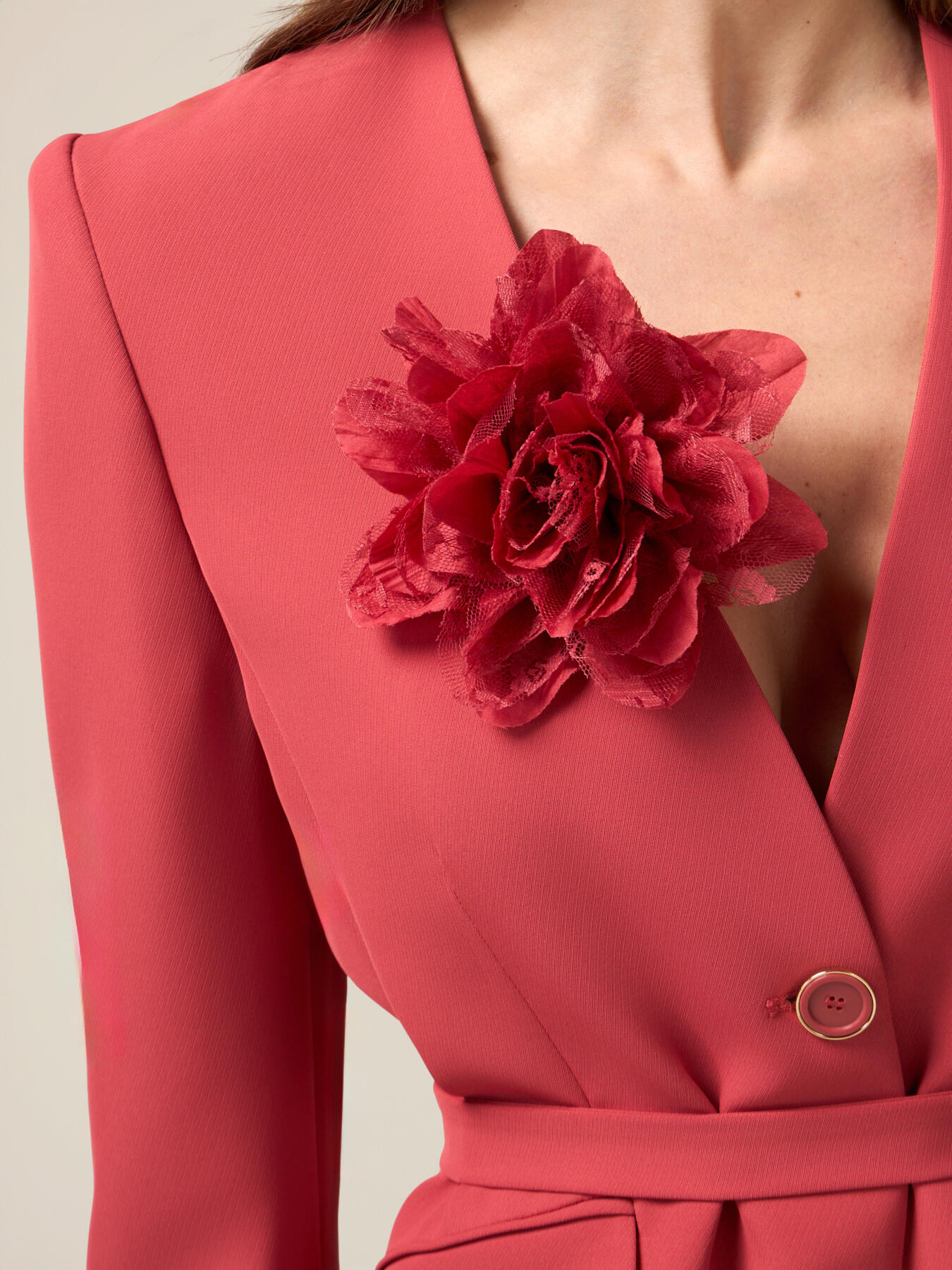 Structured jacket with decorative flower image number 2