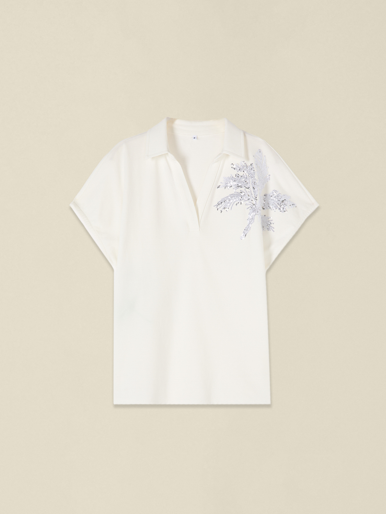 Polo con ricamo in paillettes image number 3
