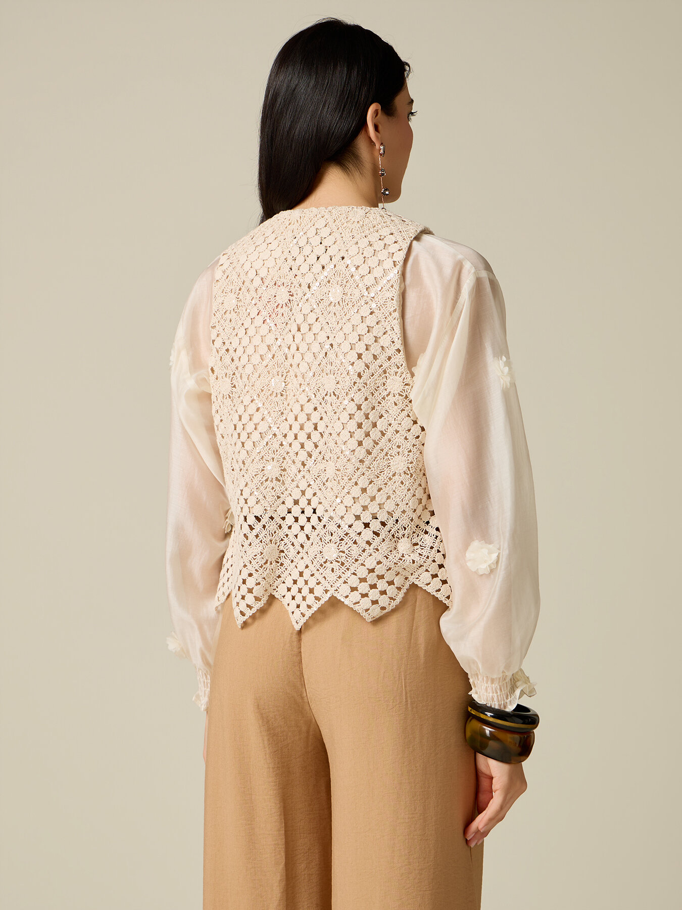 Macram&eacute; lace vest image number 1