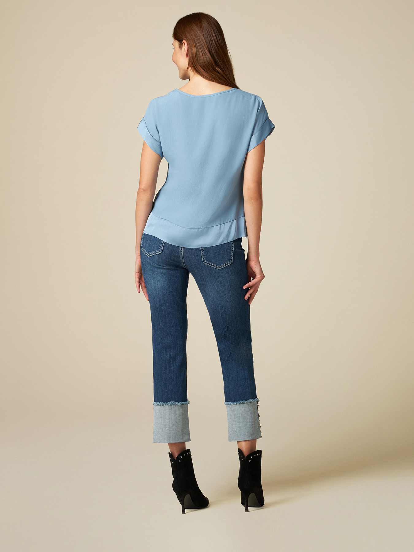 Blusa con dettagli in raso image number 1