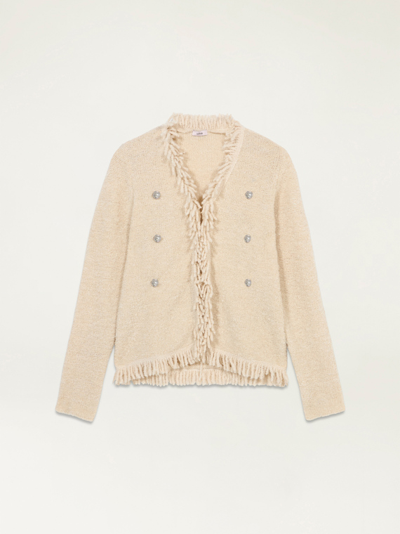 Knitted jacket with jewel buttons