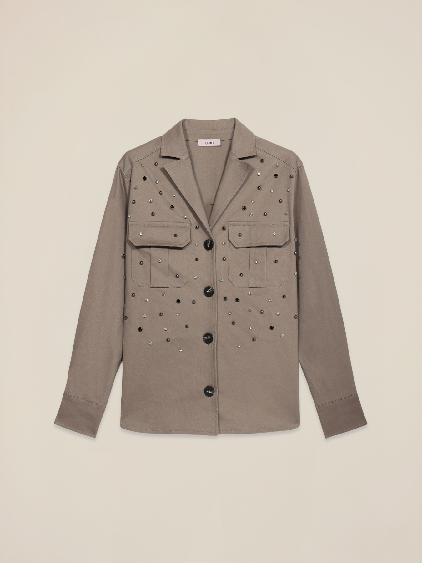 Shirt jacket with patch pockets image number 4