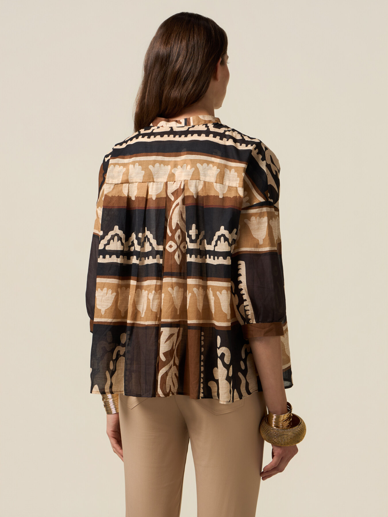 Blusa holgada de muselina estampada image number 1