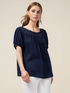 Blusa in mussola con pizzo image number 0