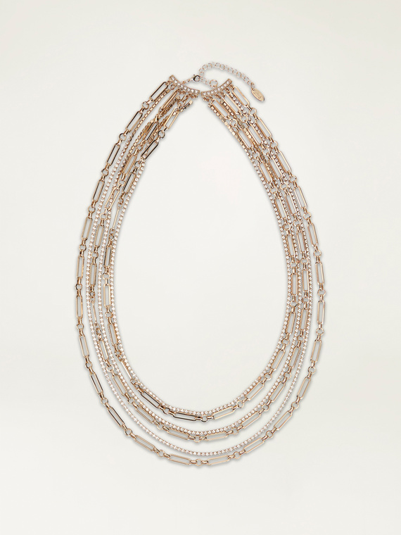 Multi-strand necklace with crystals