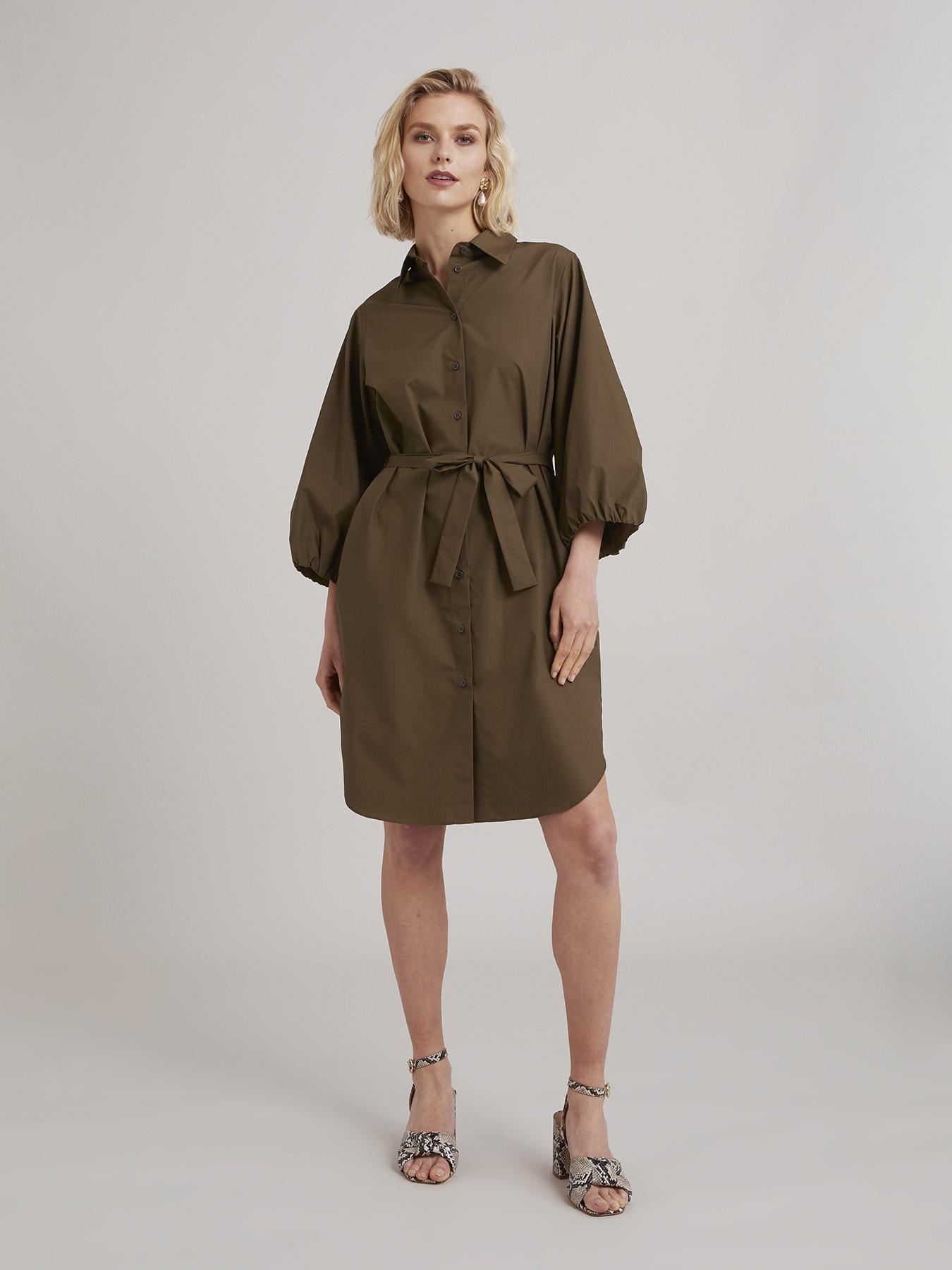 Shirt dress in popeline image number 2