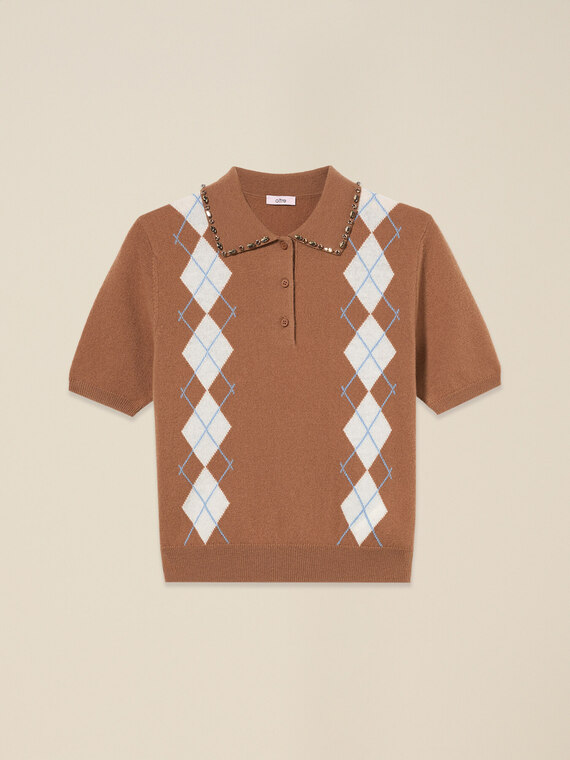 Wool/cashmere polo sweater