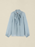 Bluse aus Seiden-Voile-Mix mit Schleife image number 3