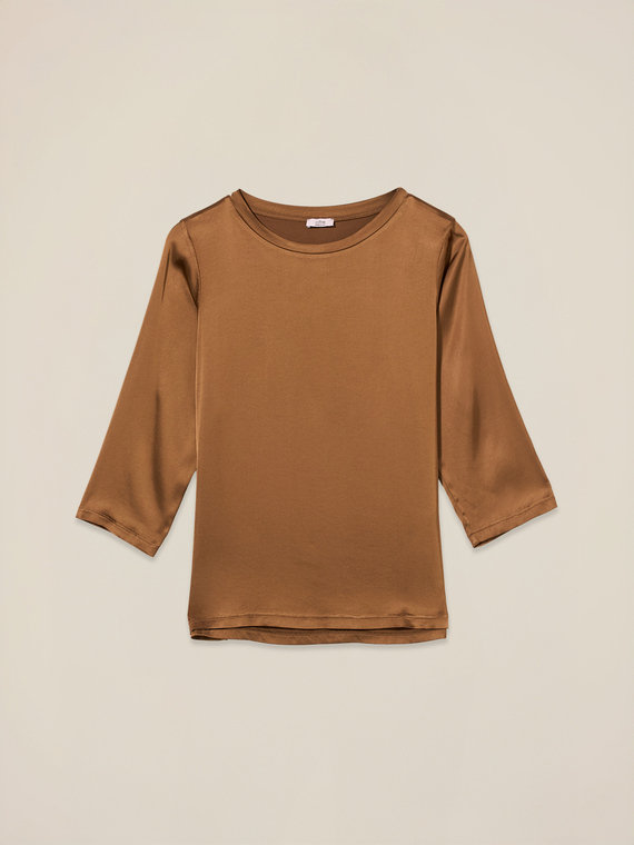 Blusa in raso di viscosa stretch