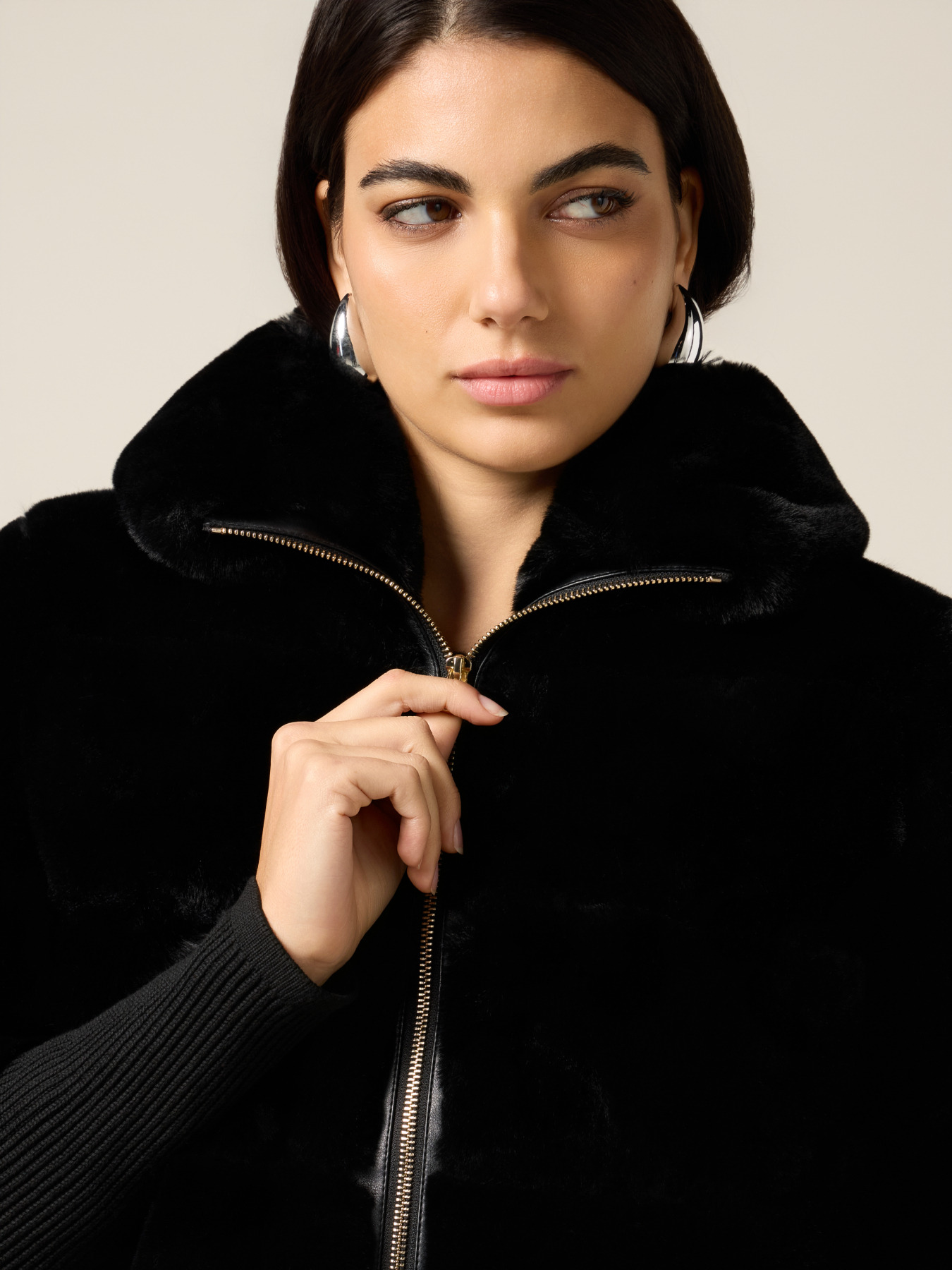 Chaqueta en tejido peludo image number 2