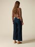 Jean court taille haute avec applications image number 1