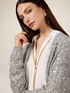 Openwork cardigan with sequins image number 2