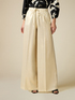 Linen-blend trousers with gold print image number 3