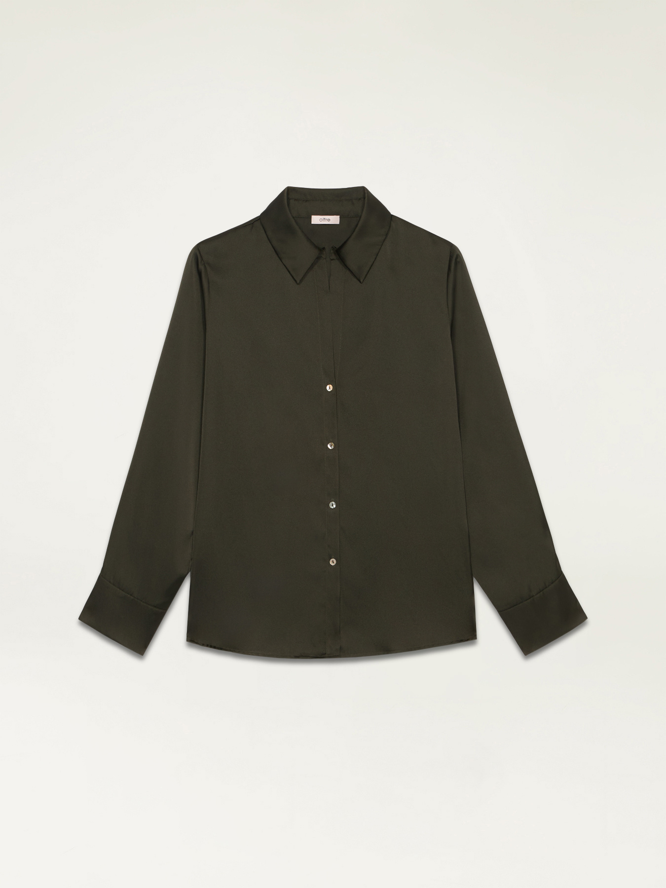 Camisa en raso de color liso image number 3
