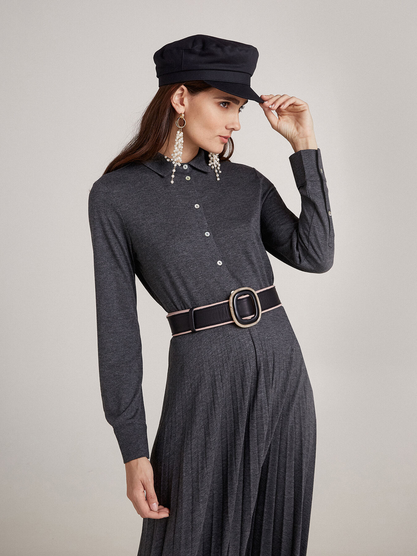 Two-tone leather belt image number 0