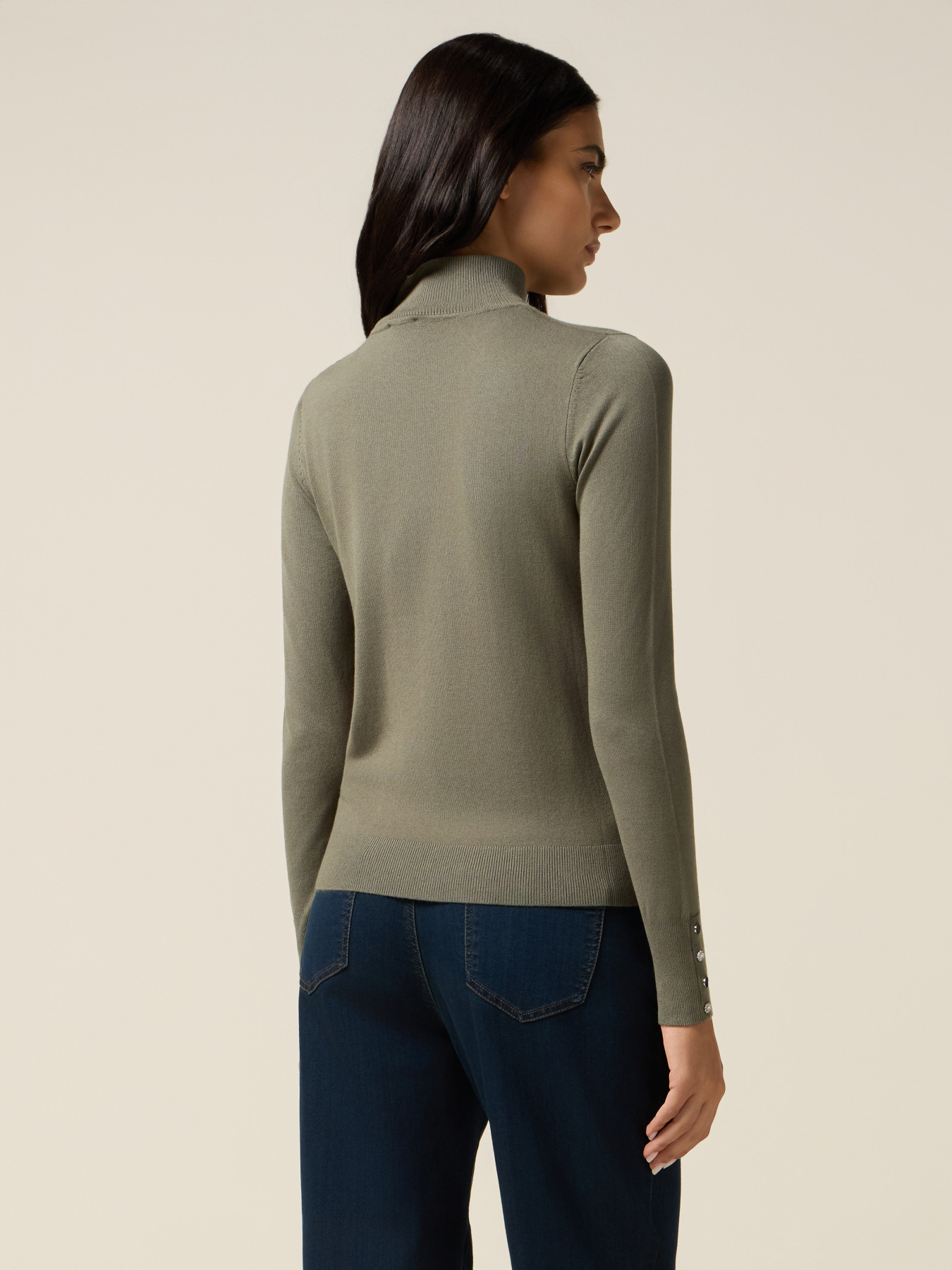 Fitted turtleneck in viscose blend image number 1