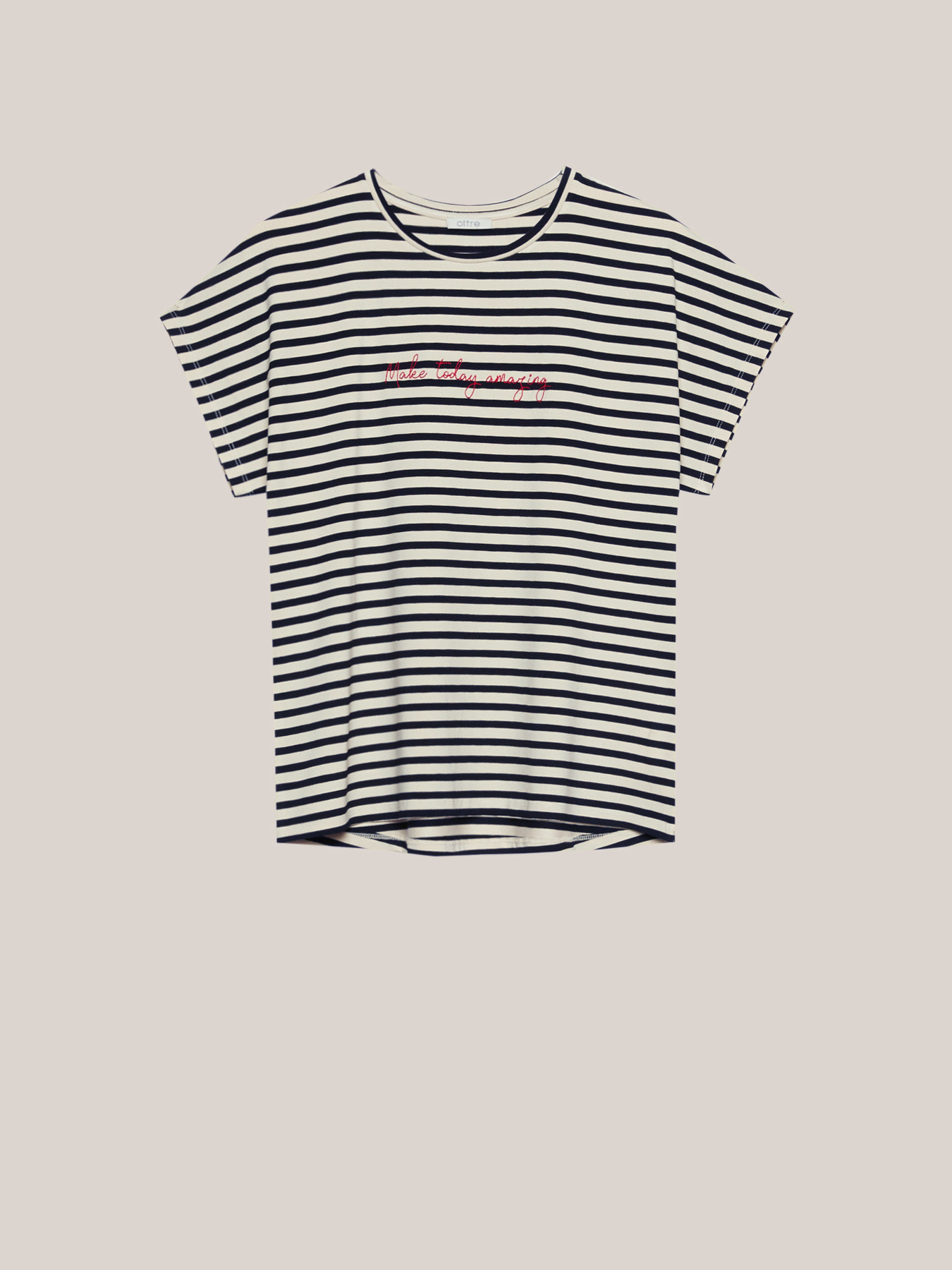 TOM TAILOR Le signore Maglietta a righe 1031230, 30004 - Beige Horizontal Stripe, XS