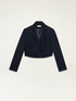 Pinstriped cropped blazer image number 4
