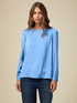 Bluse aus zwei verschiedenen Materialien mit langen &Auml;rmeln image number 0