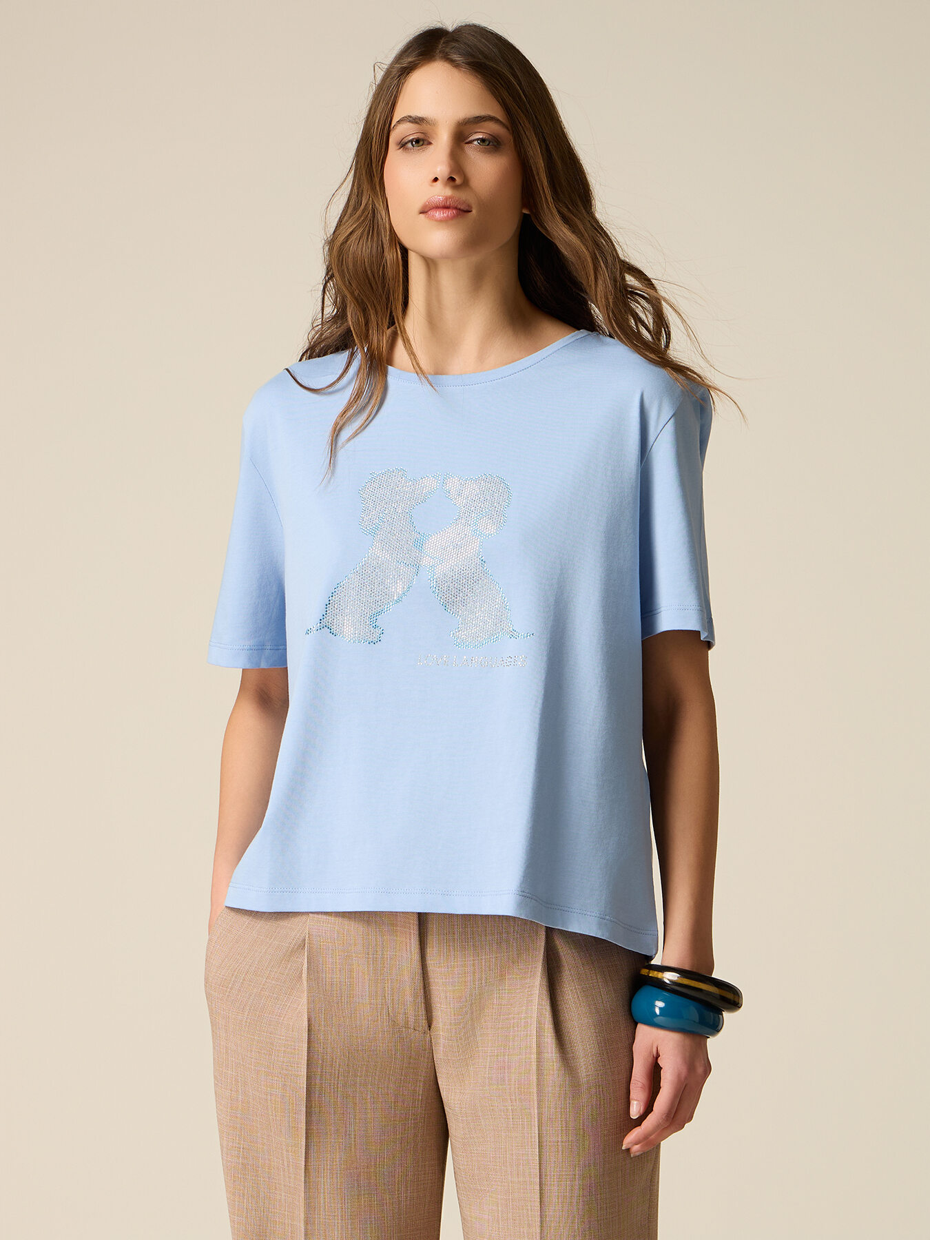 Short sleeve t-shirt with appliqu&eacute;s image number 0