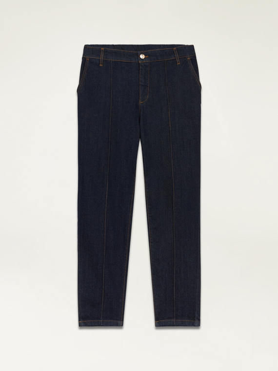 Blue rinse stovepipe jeans