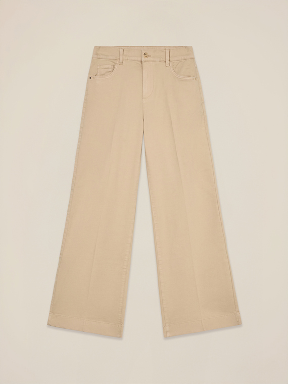 Wide leg cotton pants