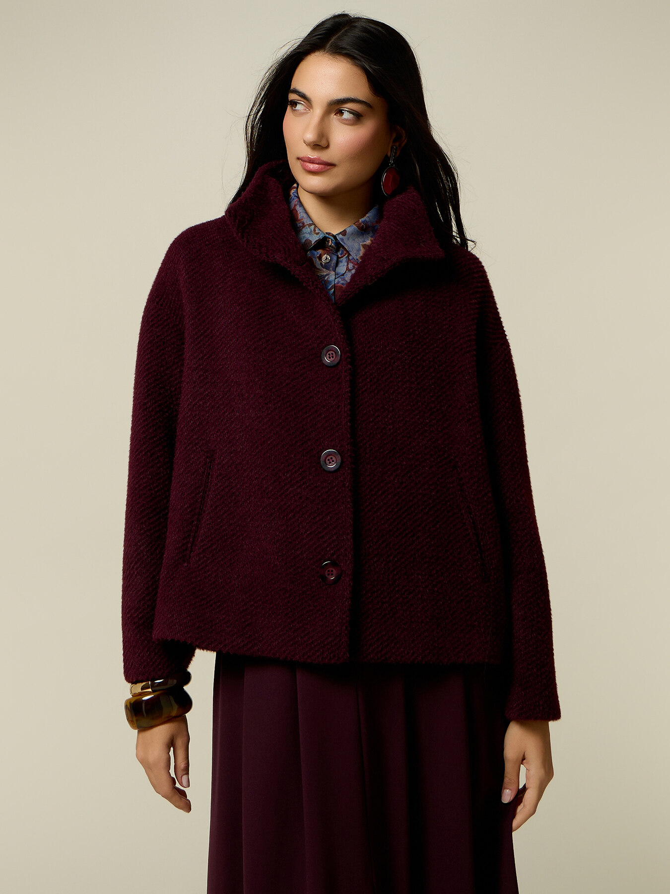 Diagonal fabric cape image number 0