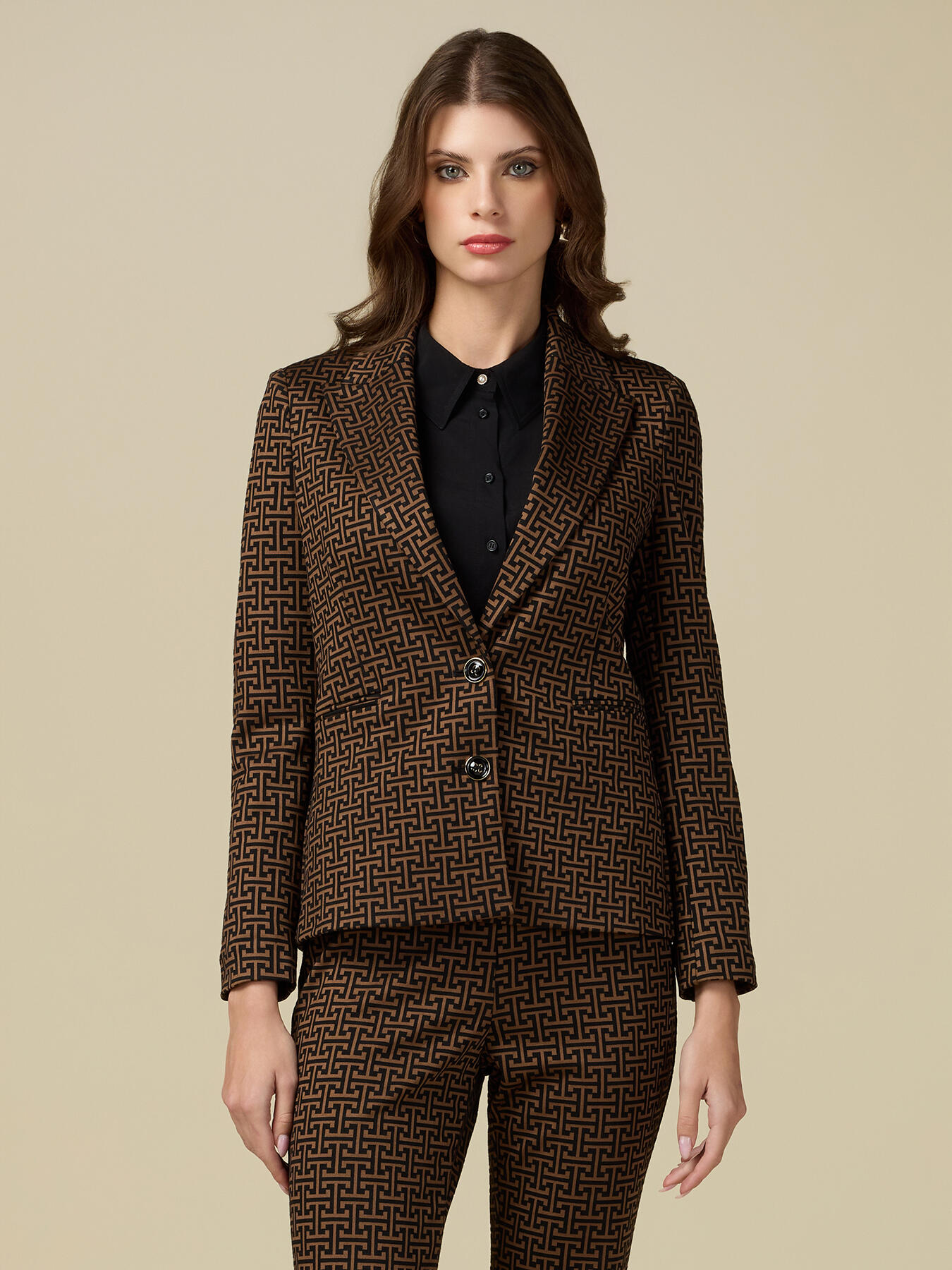 Blazer din jerseu jacard image number 0