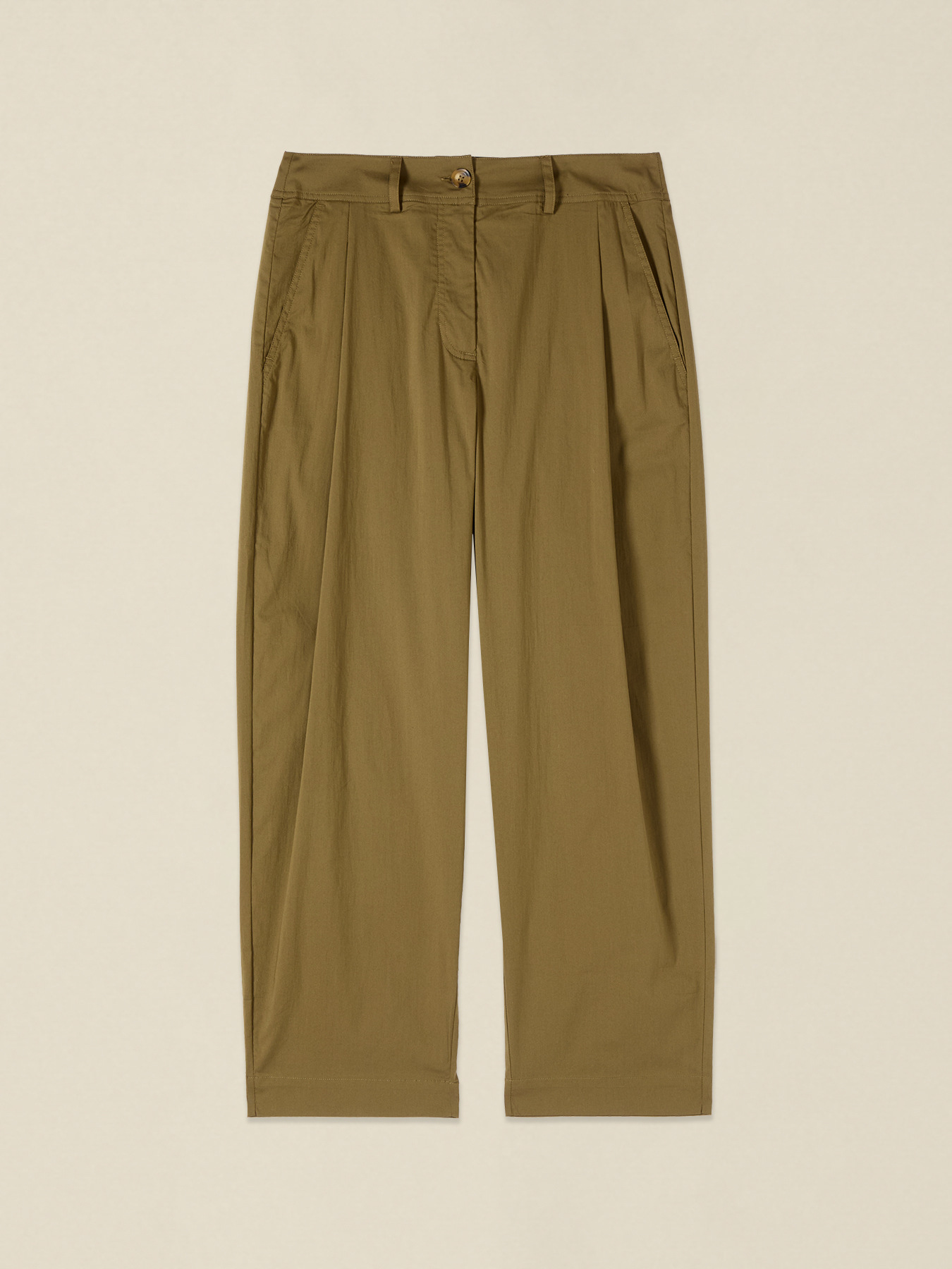 Pantalon cropped en popeline image number 4