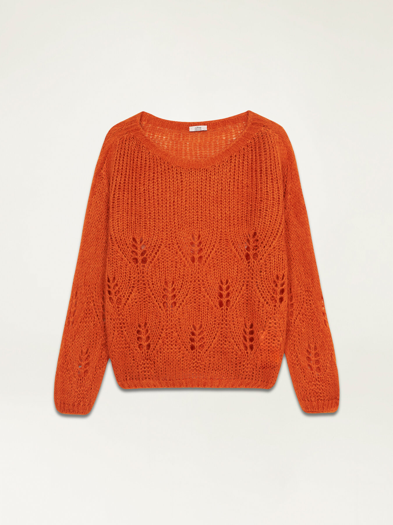 Mohair blend sweater with openwork image number 4