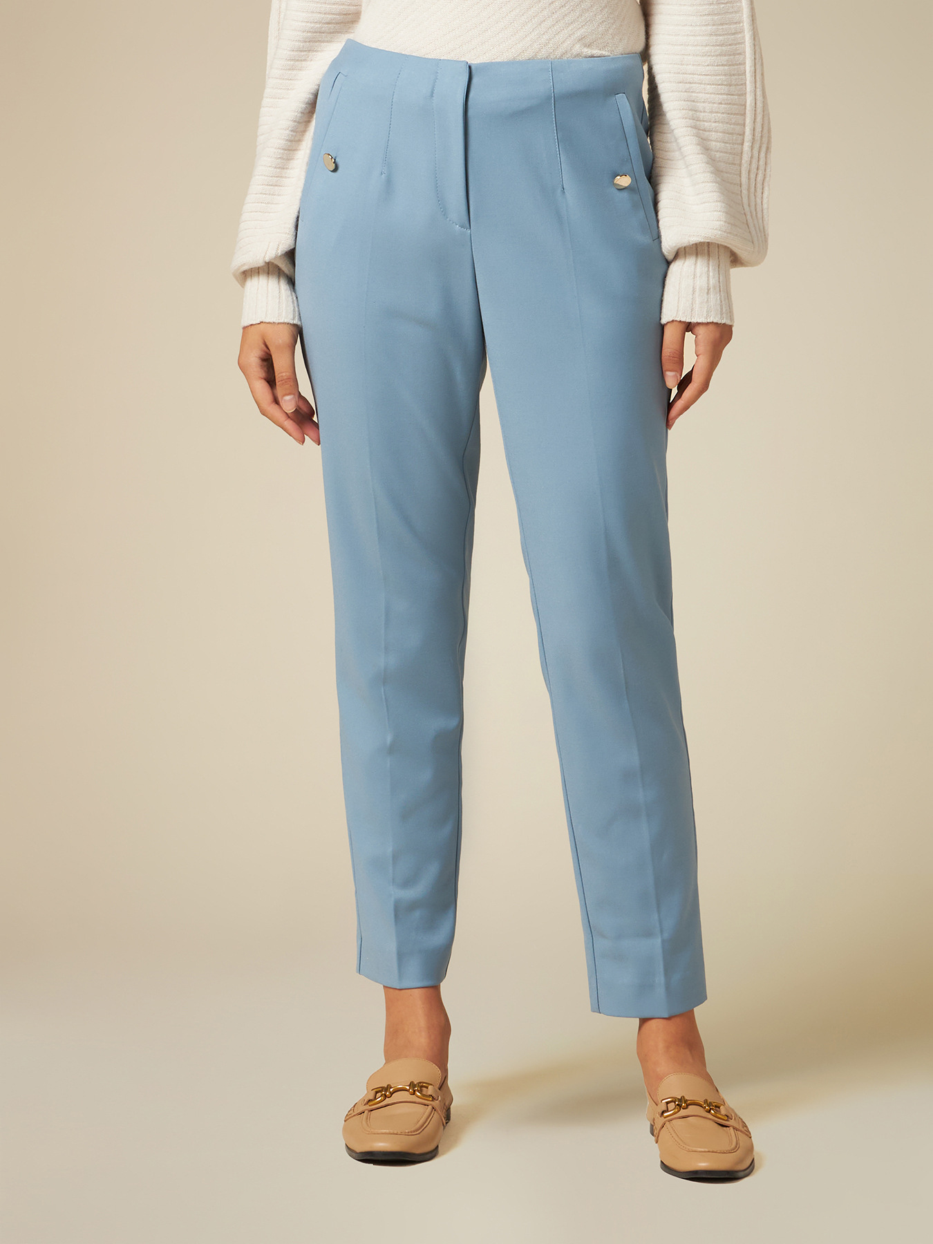 Pantalones pitillo de franela image number 3