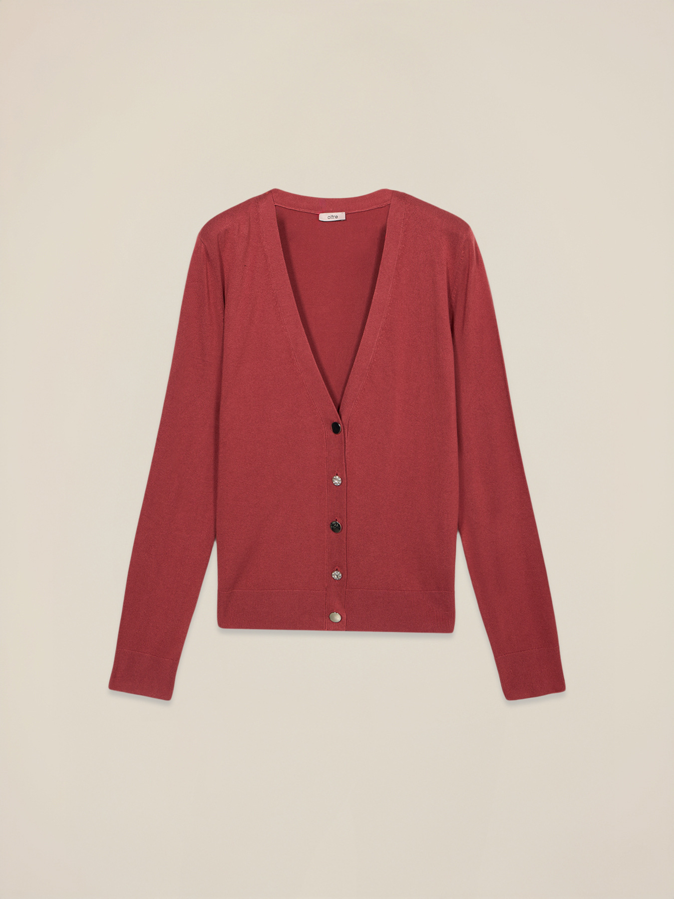 V-neck cardigan in viscose blend image number 3