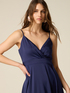 Long satin dress with slit image number 2