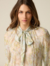 Blusa in viscosa pliss&eacute; con fiocco image number 2