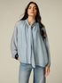 Mixed silk voile blouse with bow image number 0
