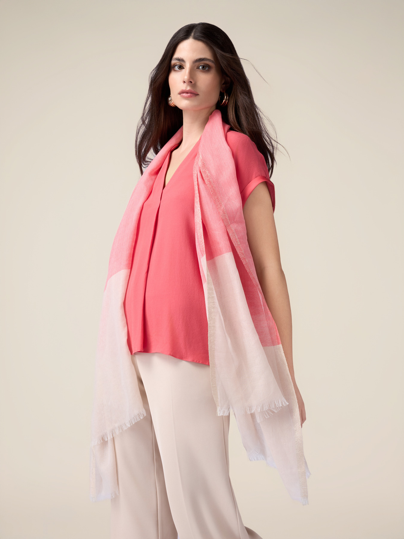 Sciarpa lurex color block image number 0