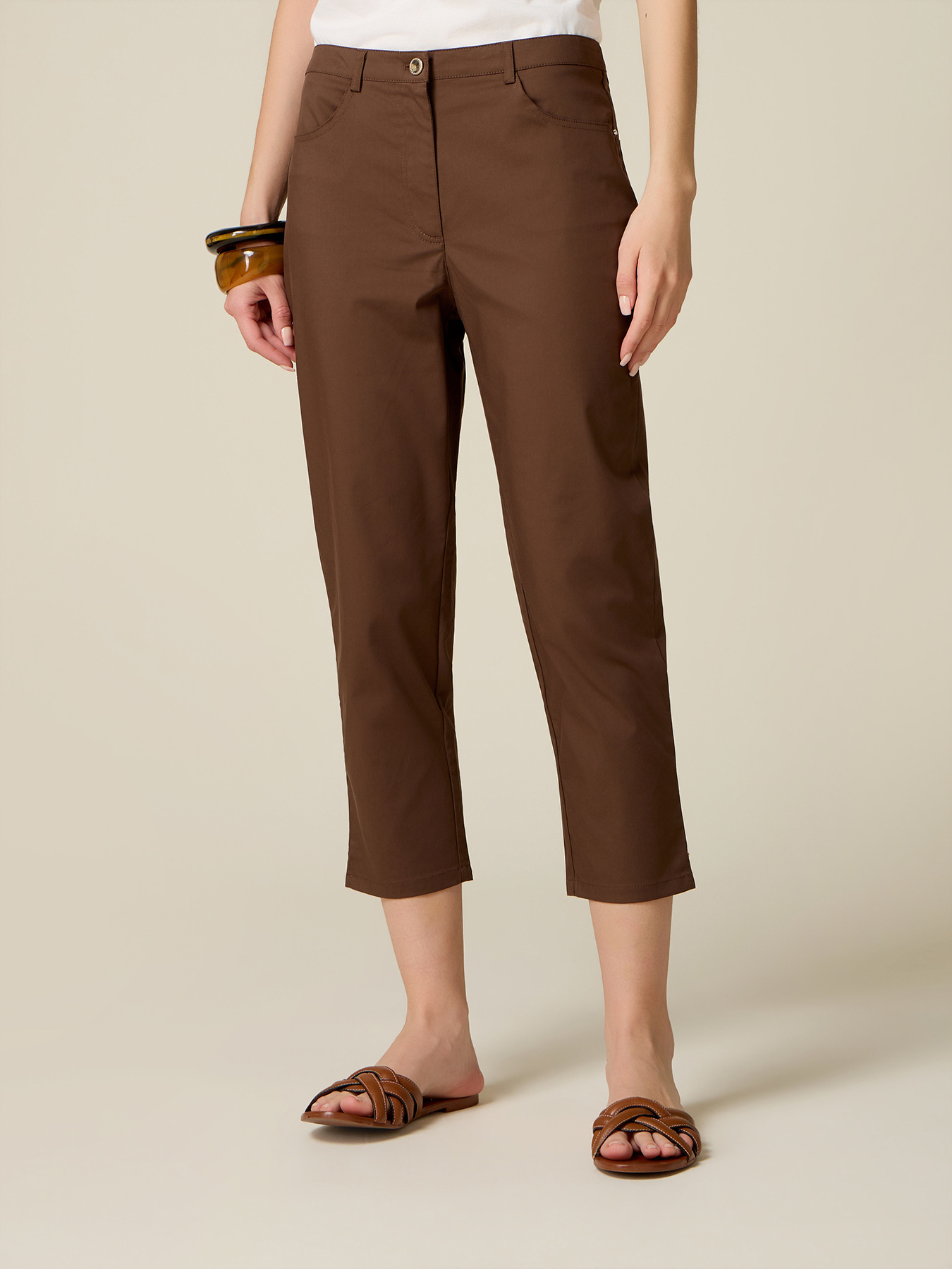 Pantalon capri en m&eacute;lange de coton image number 3