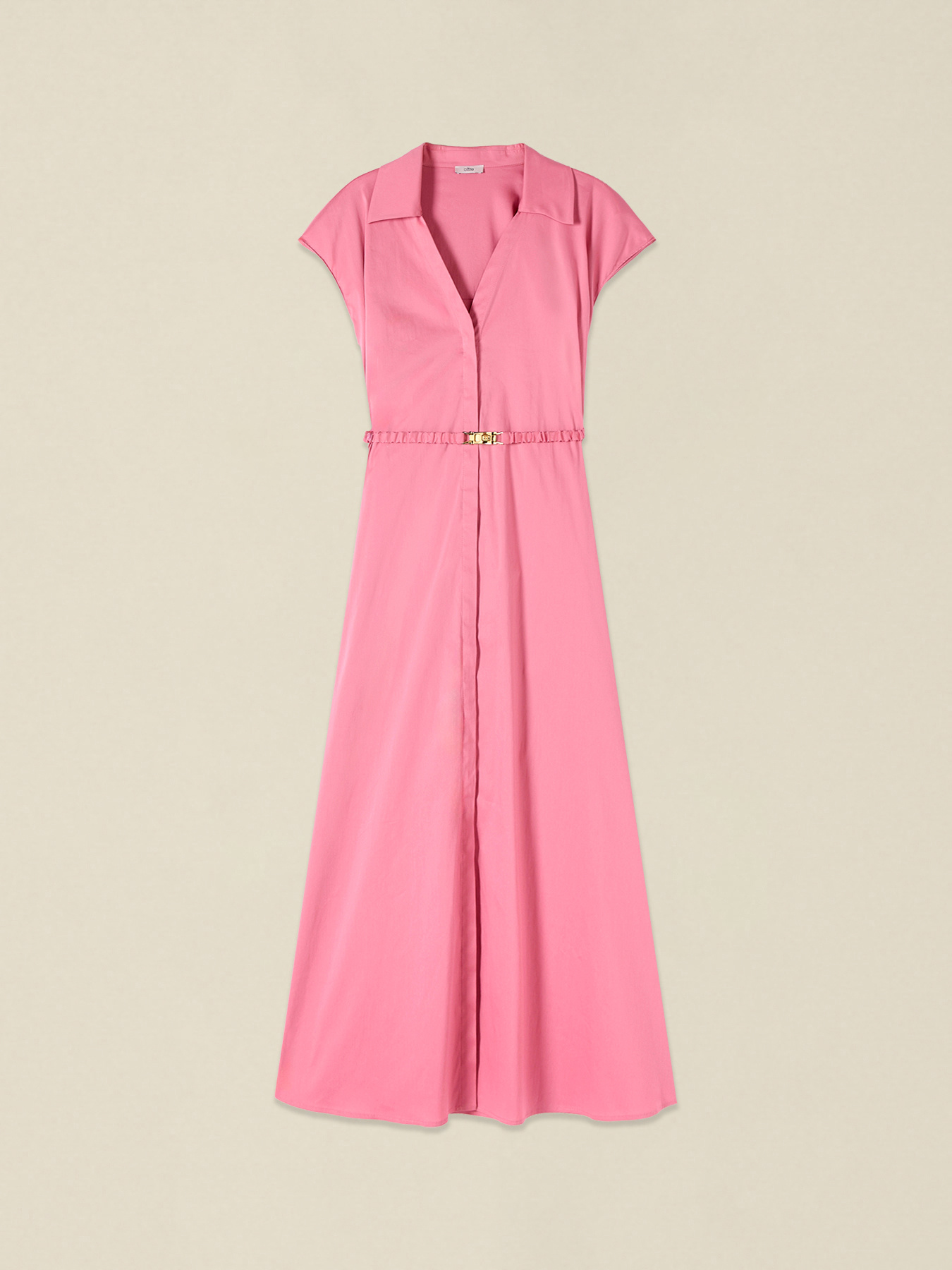 Poplin shirtdress with belt image number 3