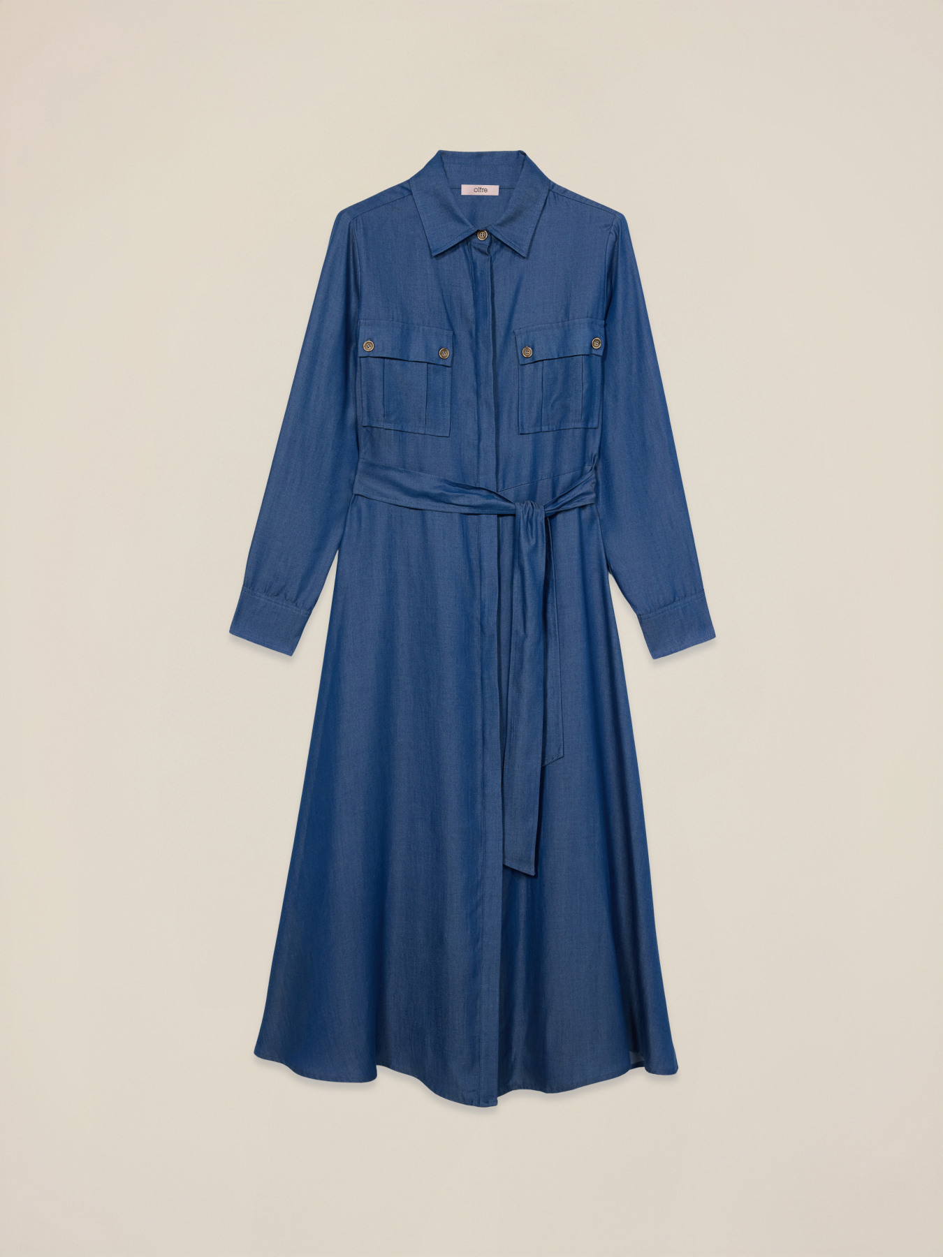 Denim-effect Tencel shirt dress image number 4