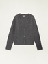 Wool blend cardigan with jewel button image number 3
