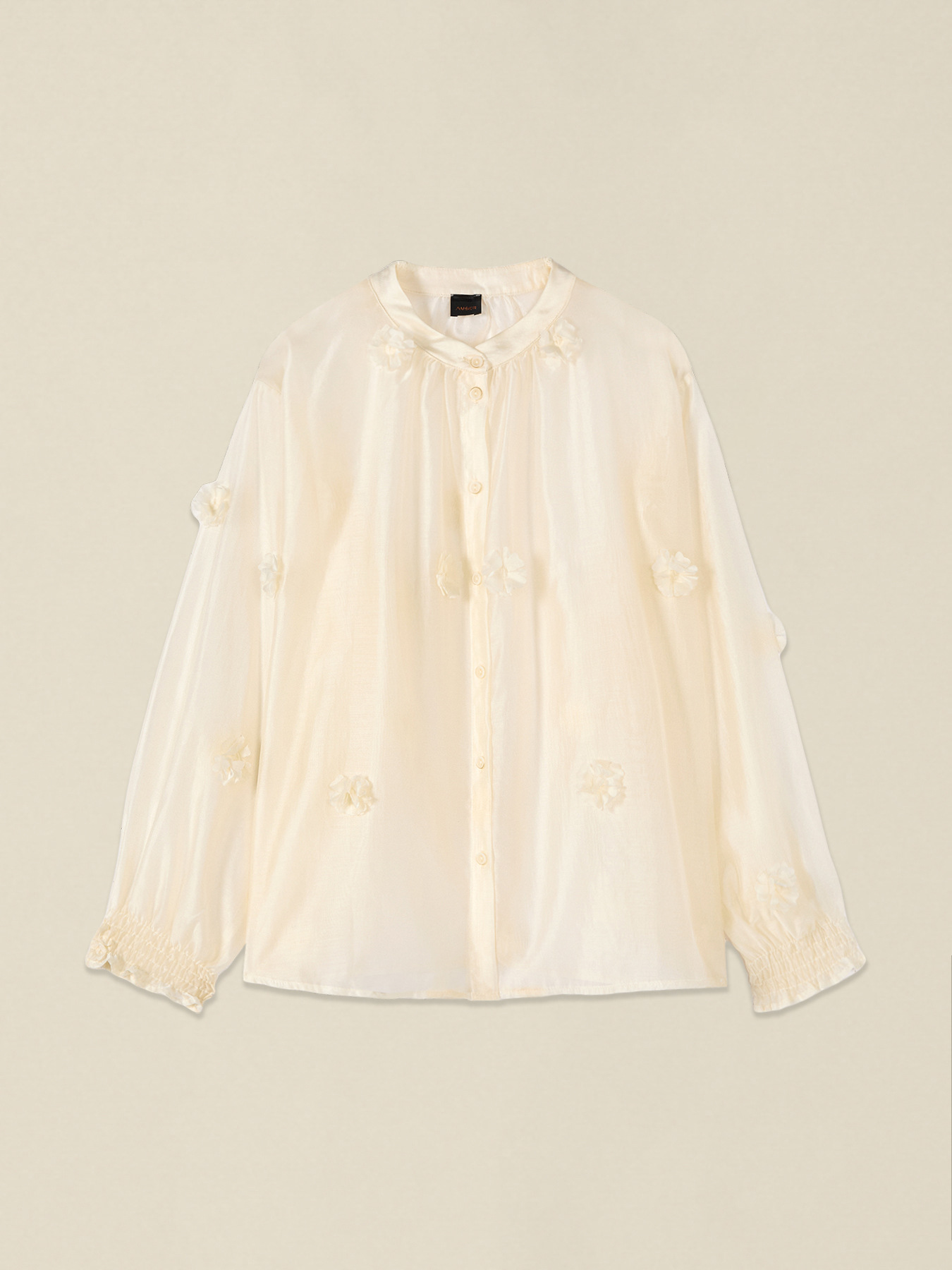 Shirt with floral appliqu&eacute;s image number 3