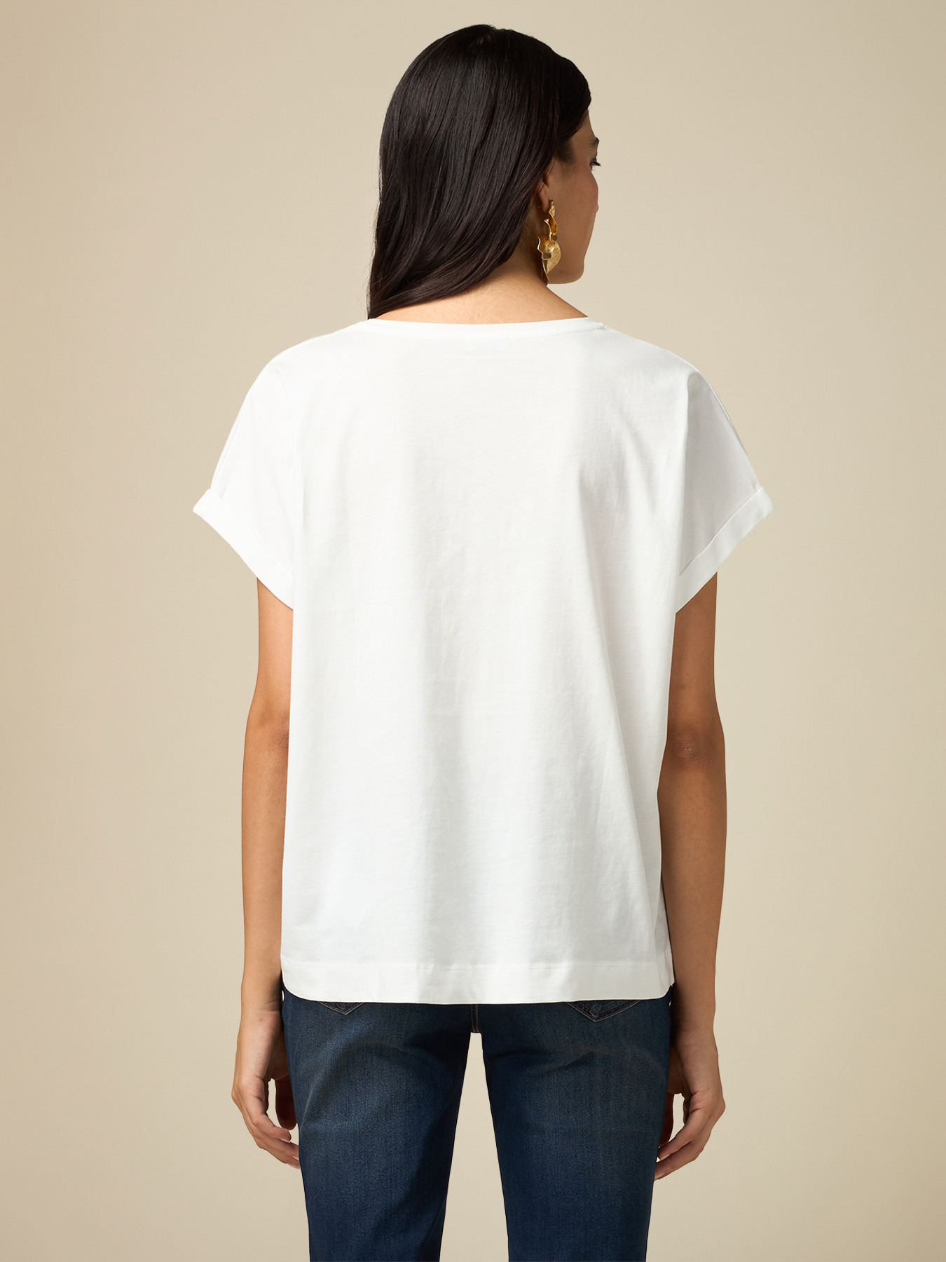Camiseta estampada con mangas de quimono image number 1