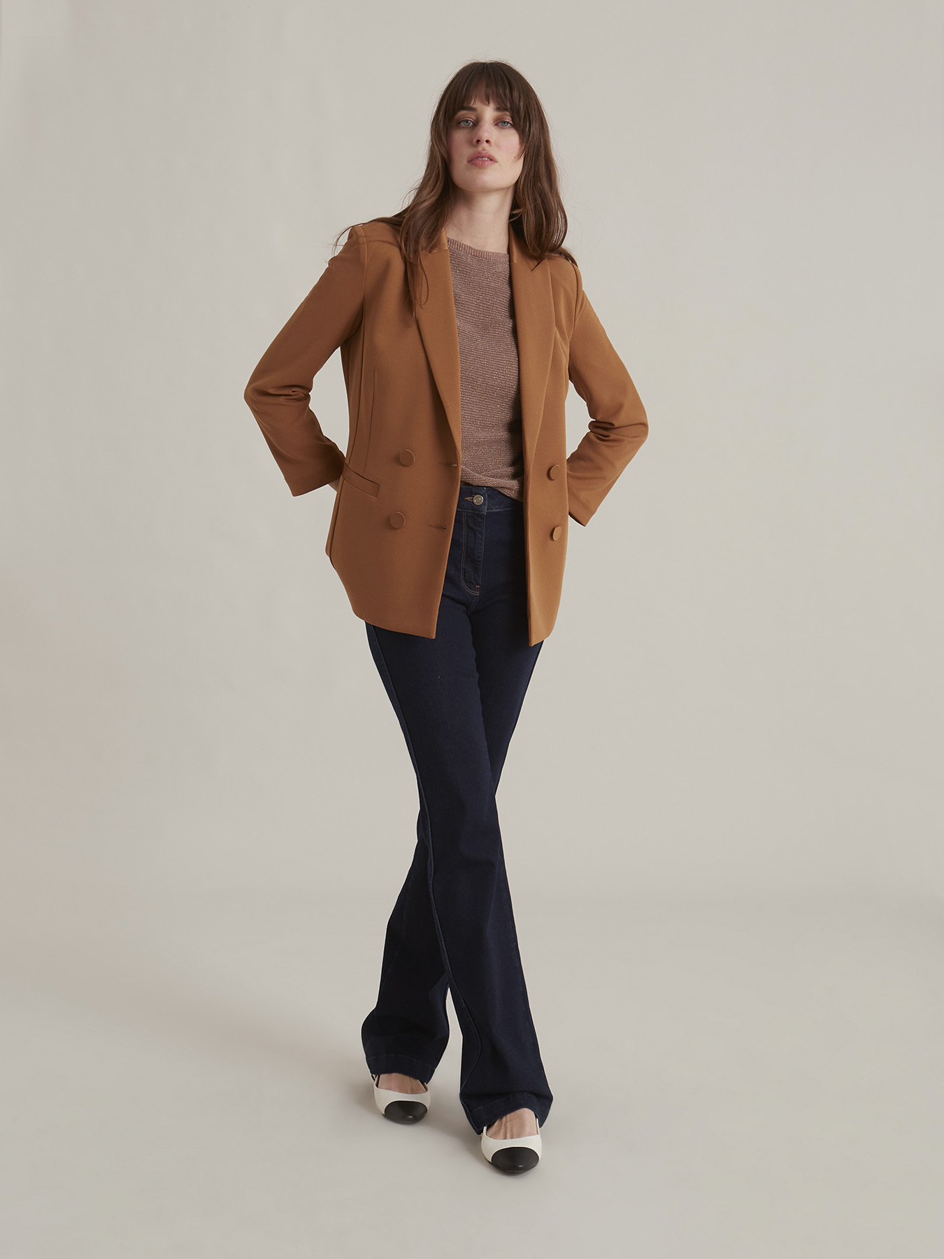 Blazer doppiopetto in cady image number 1