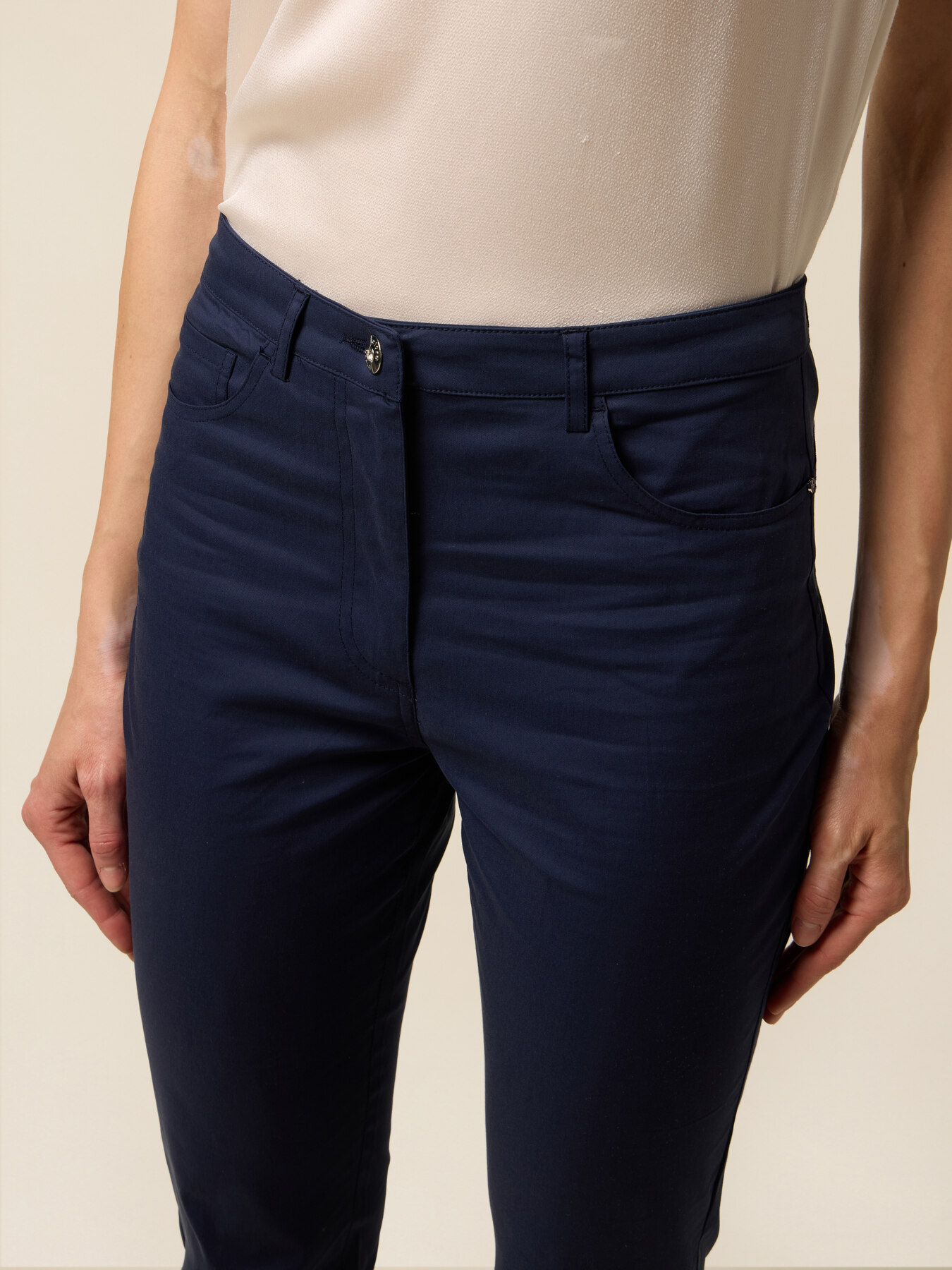 Pantalon skinny en coton m&eacute;lang&eacute; image number 2