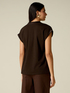 T-shirt bimaterica scollo a V image number 1