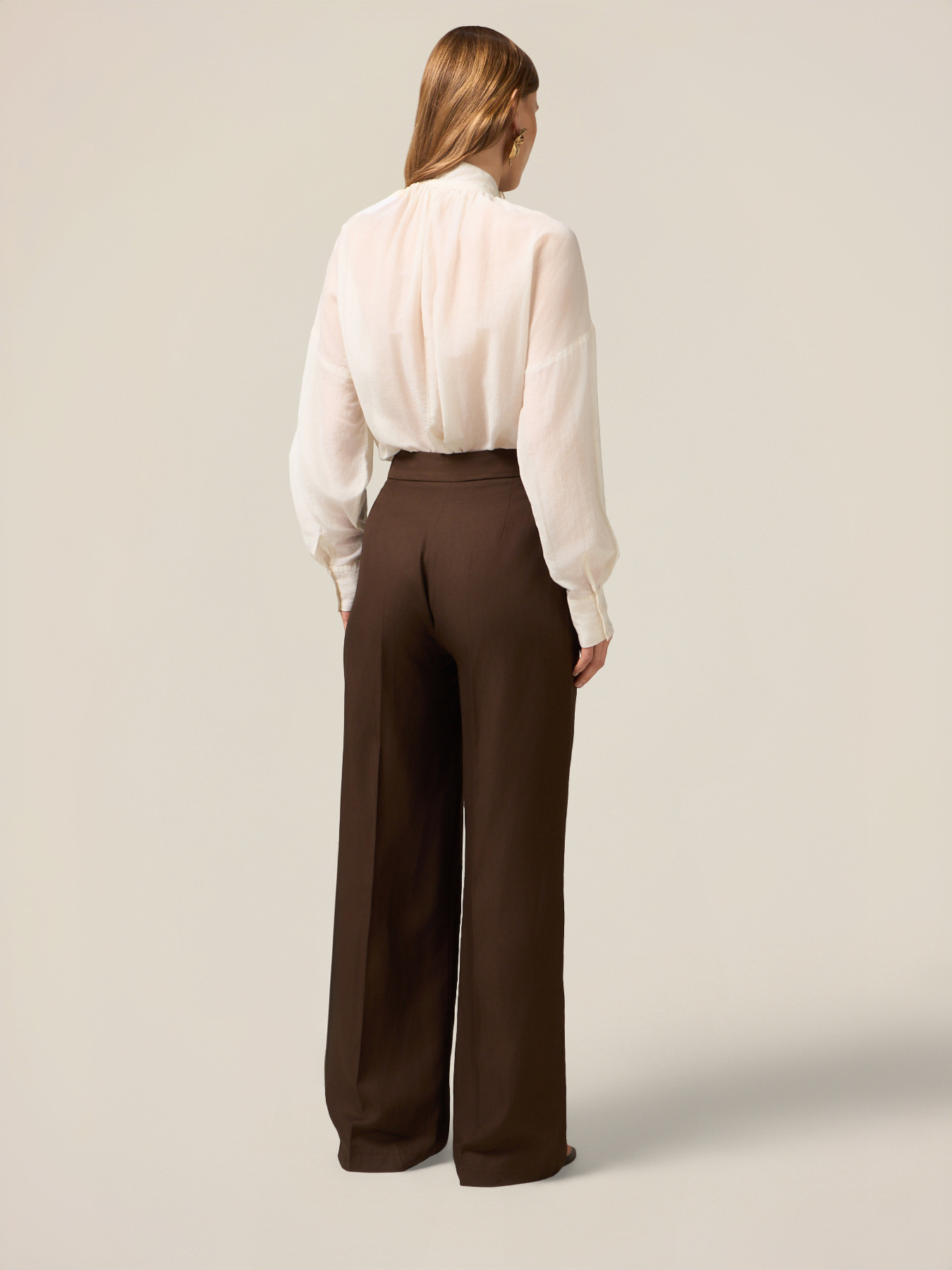 Pantaloni palazzo misto lino image number 1
