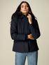 Smooth down jacket with hood and faux fur trim image number 0