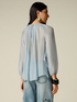 Blouse in silk blend voile with ruffle image number 1