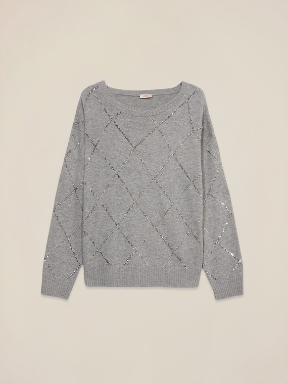 Cashmere blend sweater with sequins