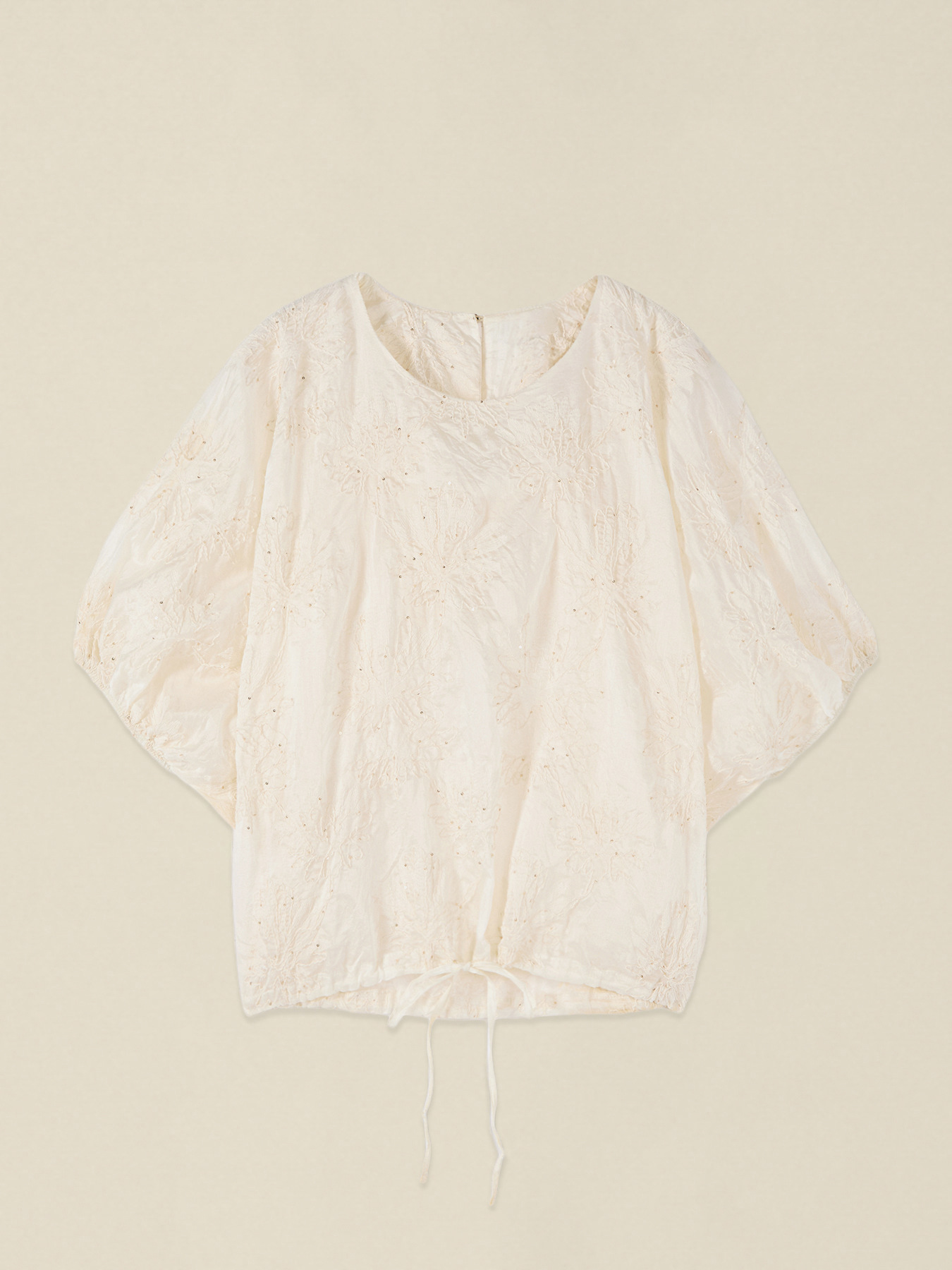 Bluse aus Lyocell-Mischung mit Stickerei image number 3
